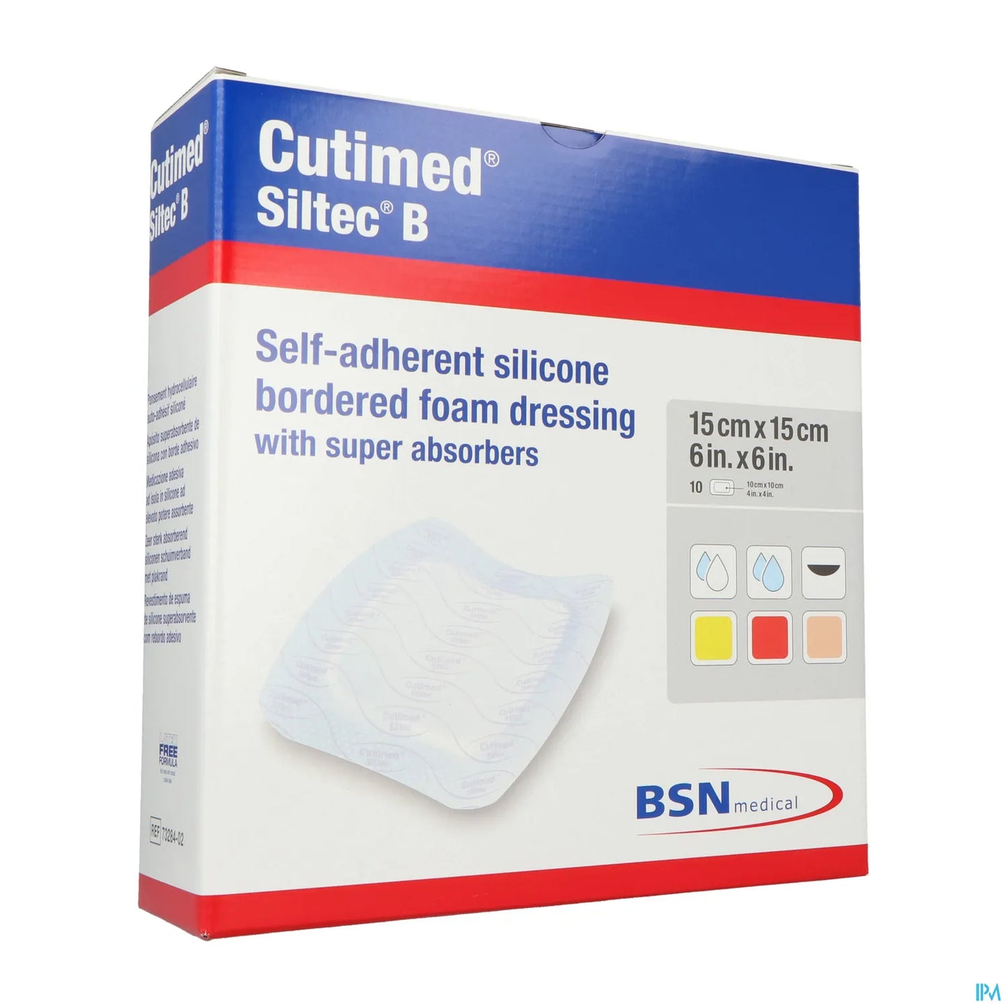 Siltec B Pansement 15x15 cm Boîte de 10