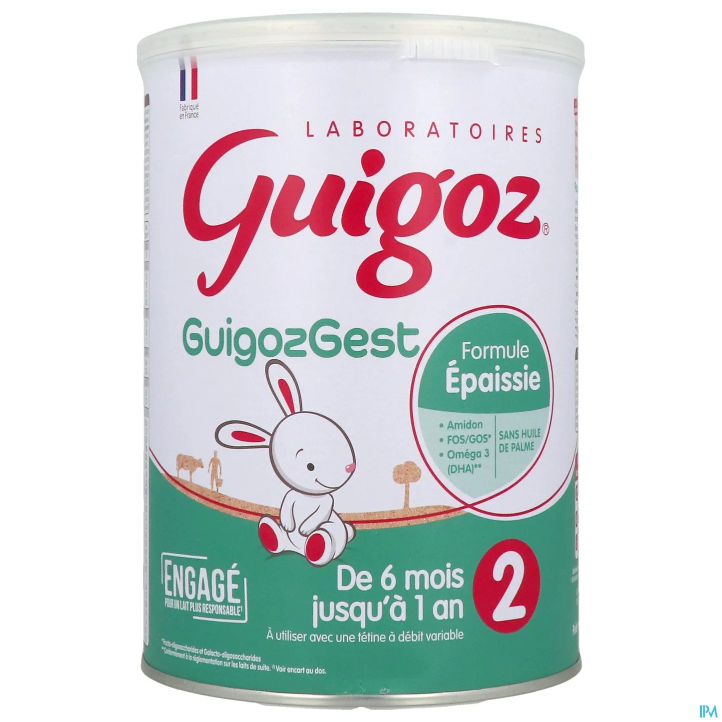GuigozGest 2 Formule Epaissie à l'Amidon Lait en Poudre 2ème Âge 780g
