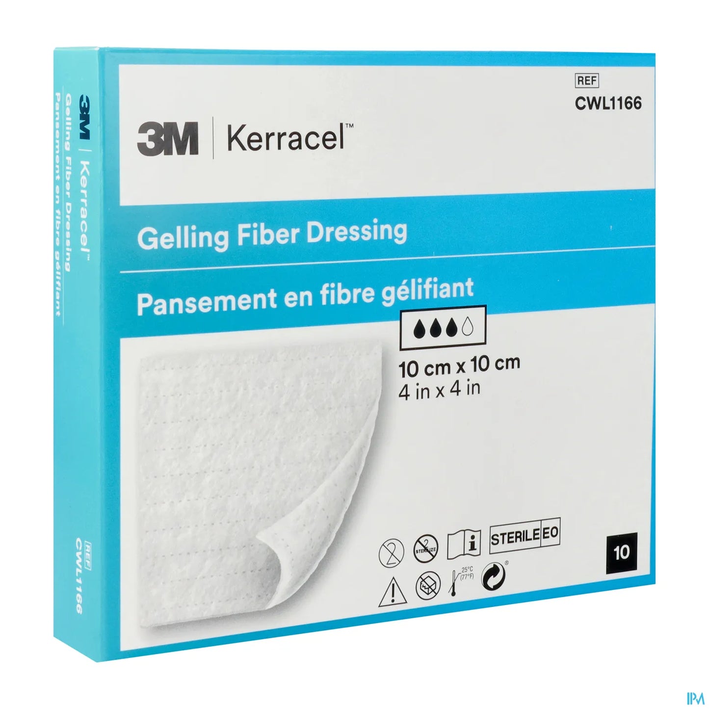 3M Kerracel Pansement Carré Fibres Gélifiantes 10 x 10 cm - 10 unités