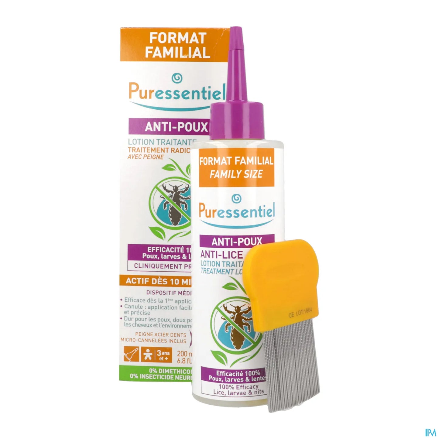 Lotion Traitante Anti-Poux 200ml + Peigne