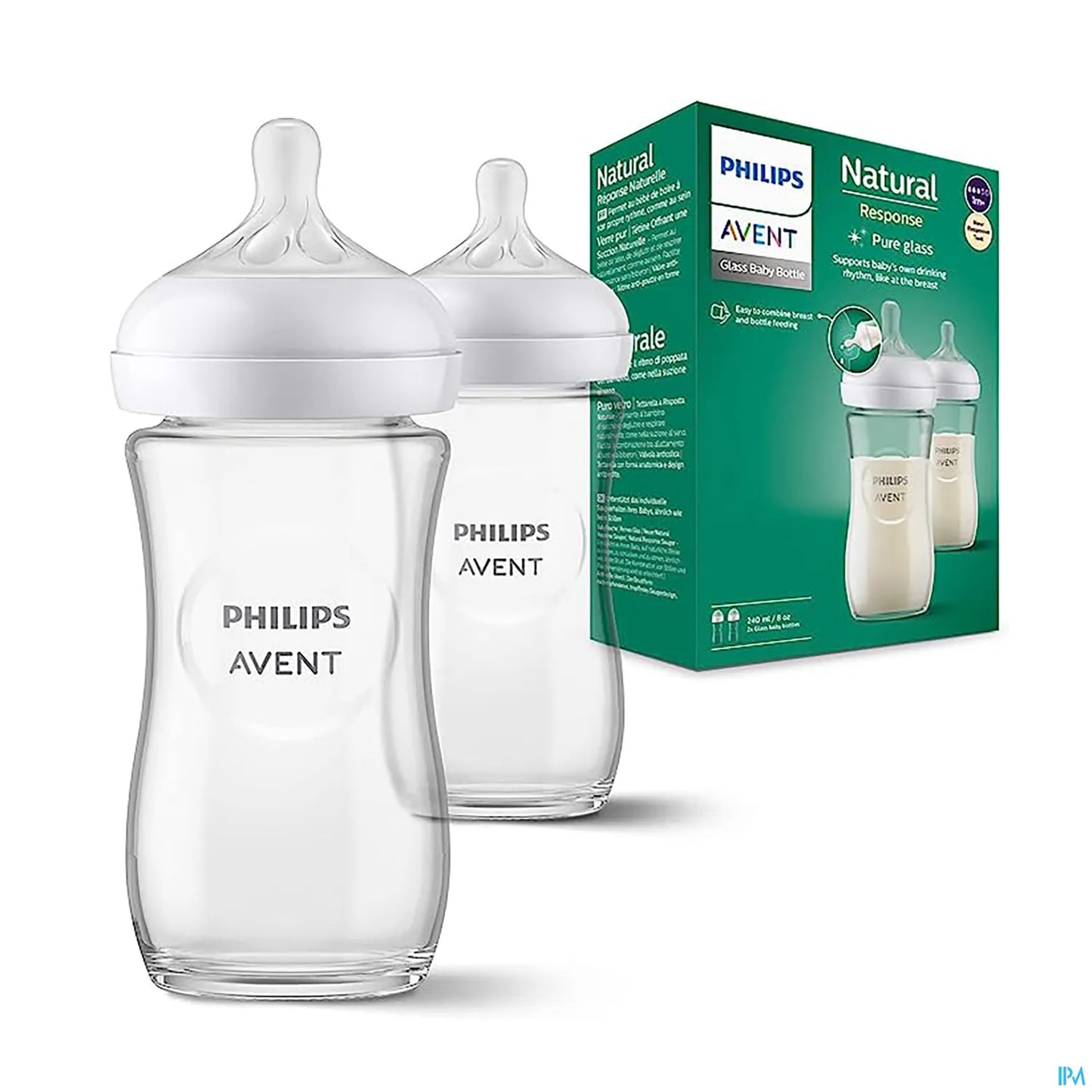 Biberon in vetro Philips Avent Natural Response 240 ml da 1 mese in su