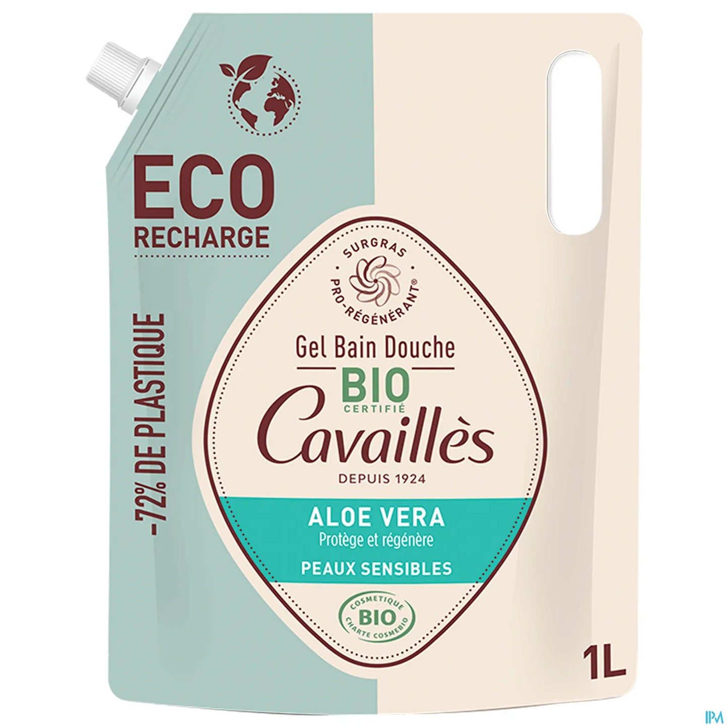 Rogé Cavaillès Bagno Doccia Gel per Pelli Sensibili con Aloe Vera Biologica Eco Ricarica 1L