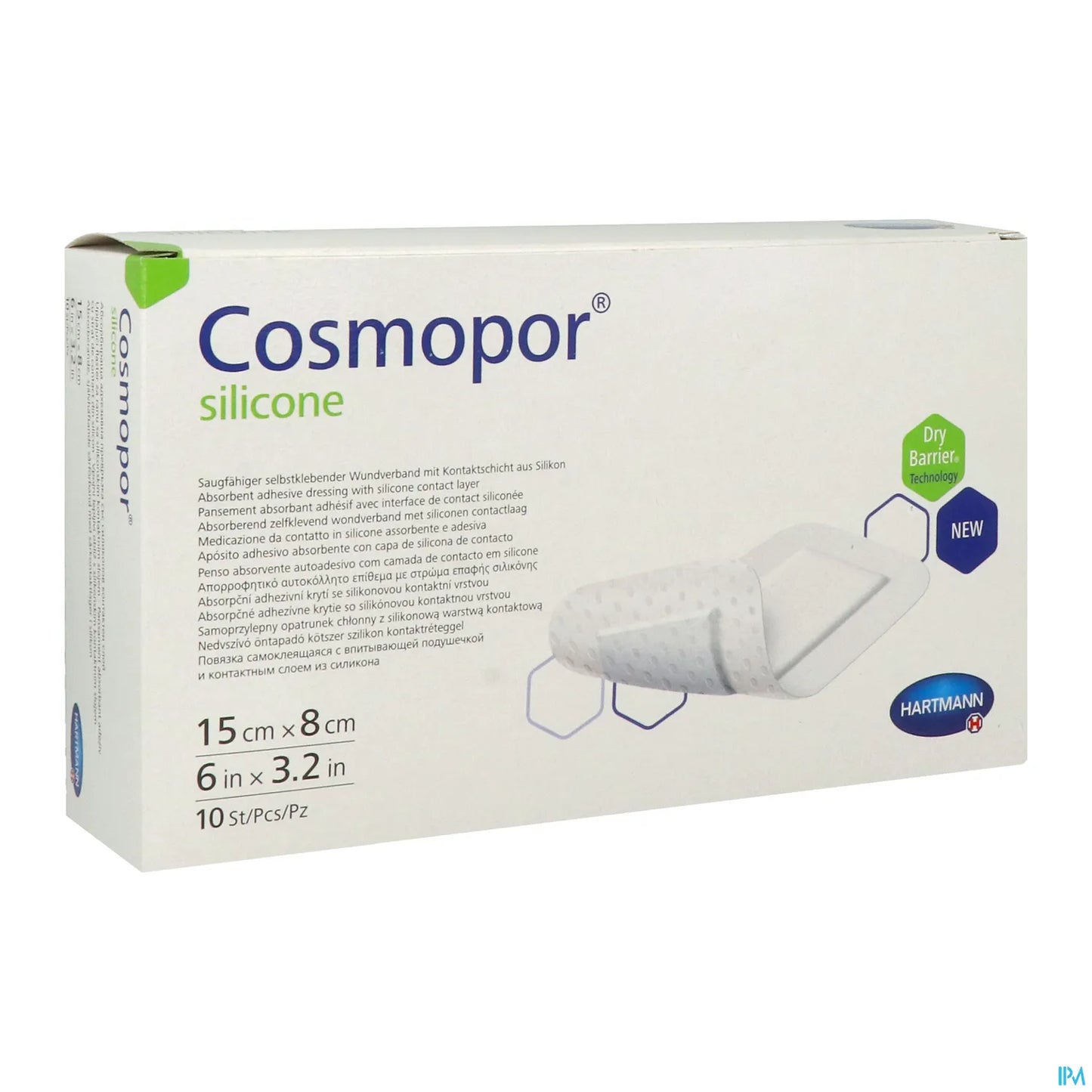 Pansement Hydrocellulaire Mince Autoadhésif Silicone 15 x 8 cm Boîte de 10