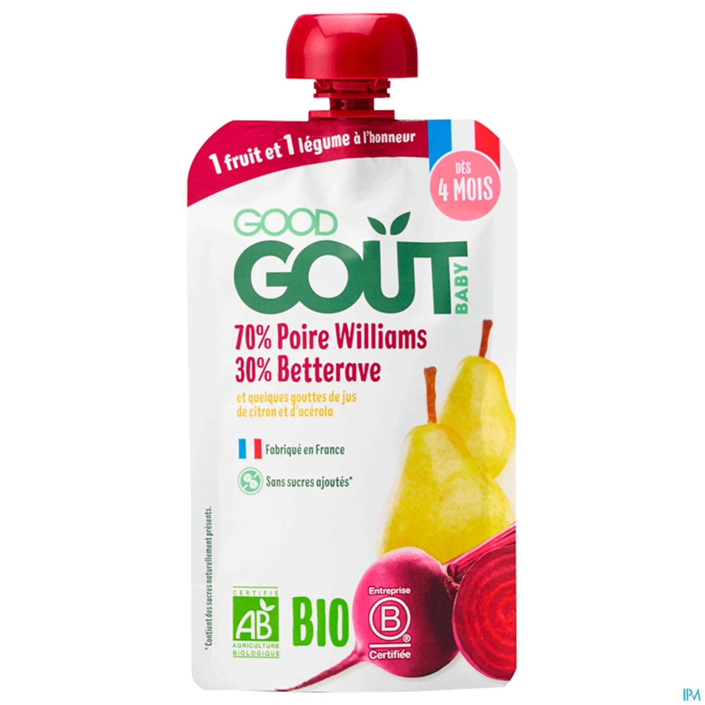 Gourde Poire et Betterave Bio 120g