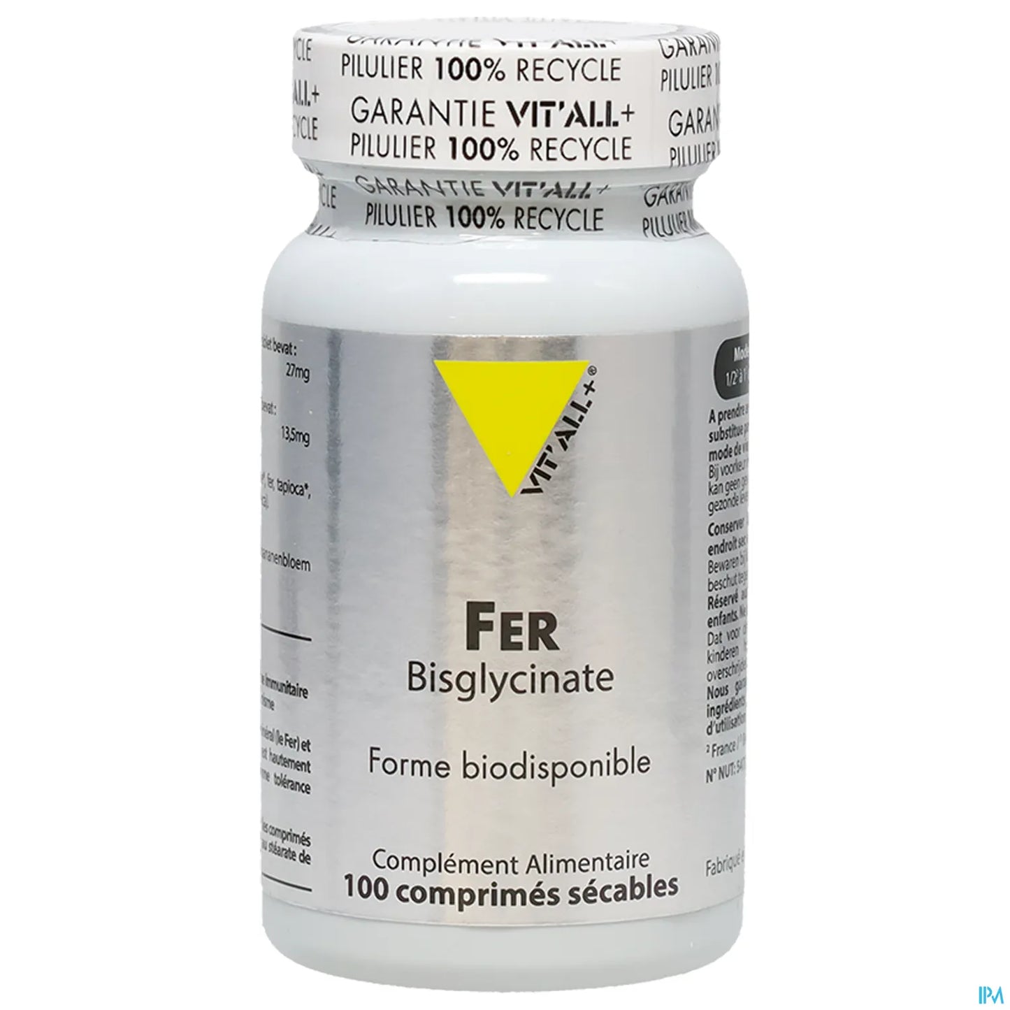 Bisglicinato di ferro 27 mg 100 compresse con linea di divisione