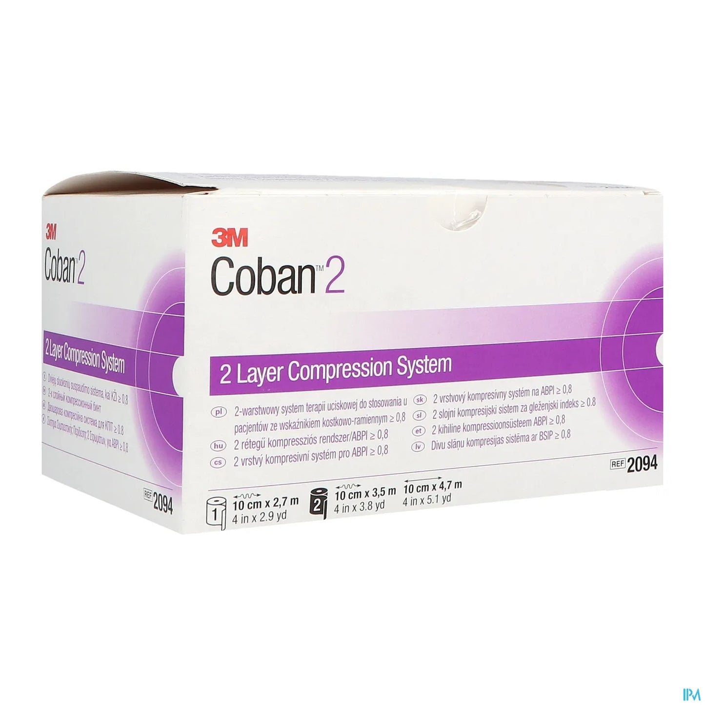 Coban 2 Système Compression 10 cm x 2,7 m + 10 cm x 4,7 m Boîte 2 Pièces