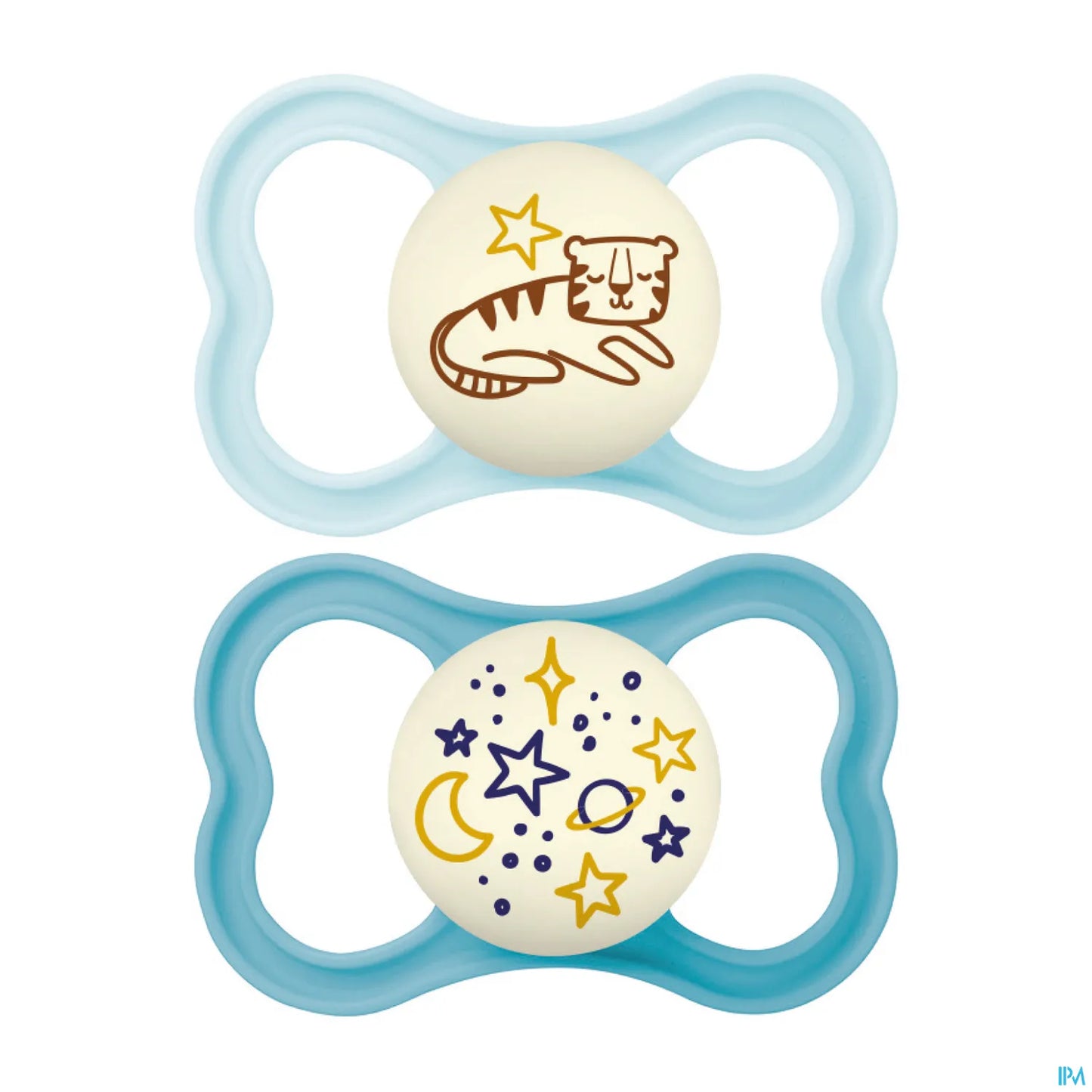 Sucette Suprême Nuit 18 Mois Silicone Zèbre et Galaxie 2 Sucettes