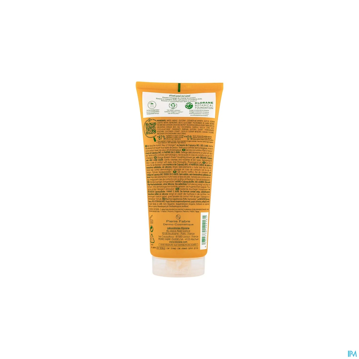 Gel Douche Nutritif Au Cupuaçu Bio Fleur D'Oranger 200ml