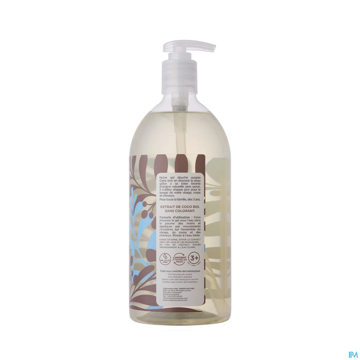 Green Nature Gel Douche Surgras Coco Bio 1L