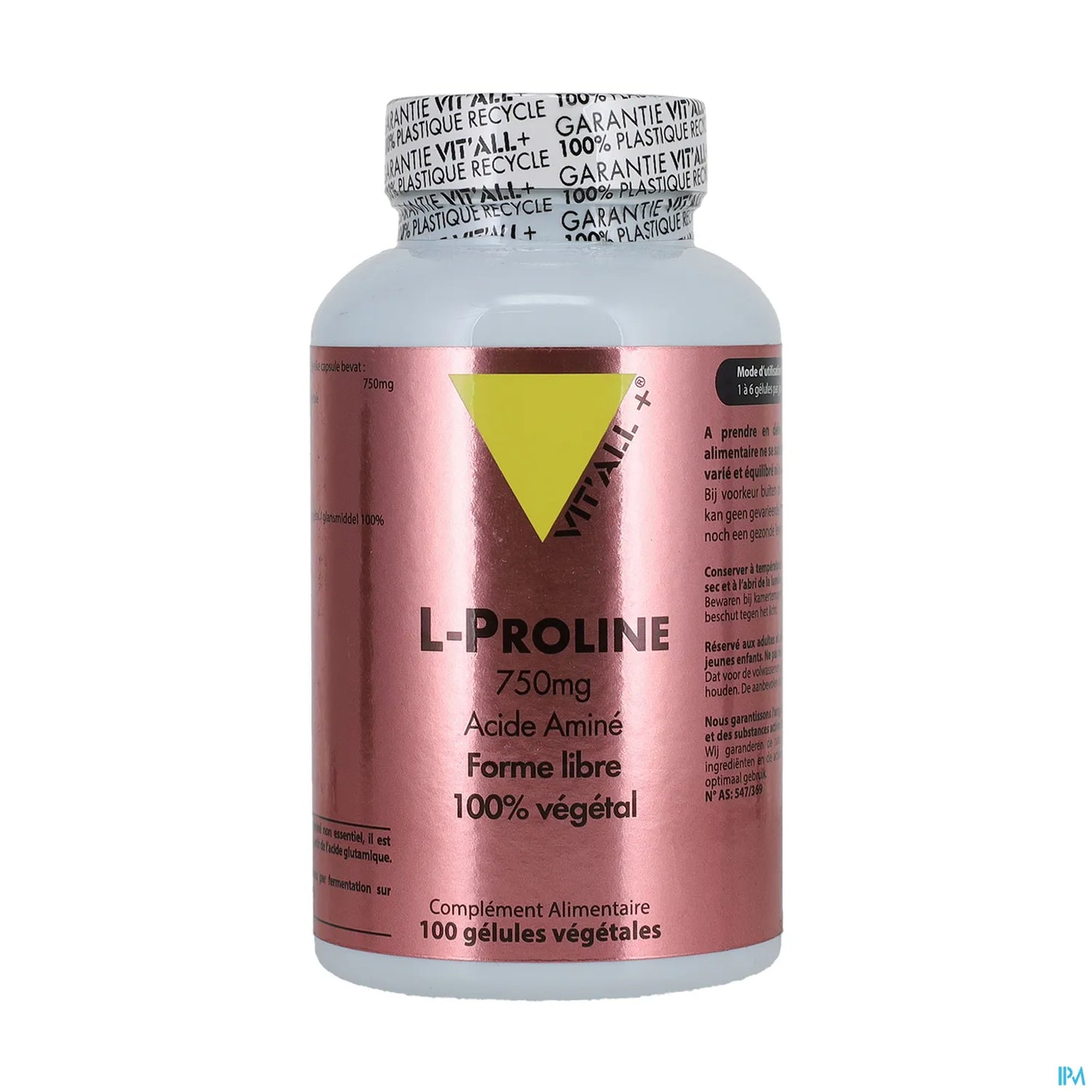 L Proline 750 mg 100 Gélules Végétales
