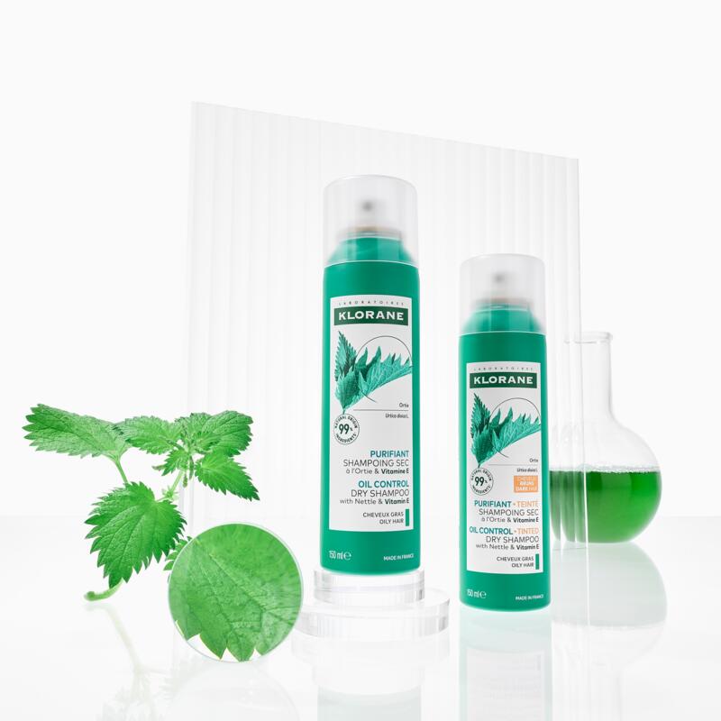 Shampoo secco all'ortica colorata con vitamina E 2 x 150 ml