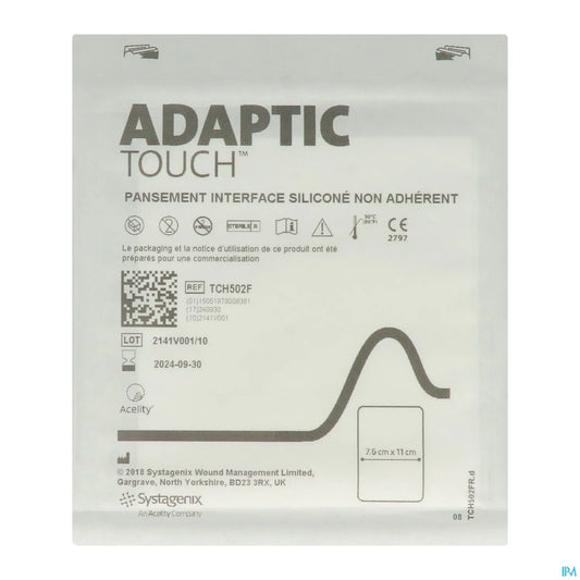 Adaptic Touch Pansement Interface Siliconé Non Adhérent 7,6x11 cm 10 unités