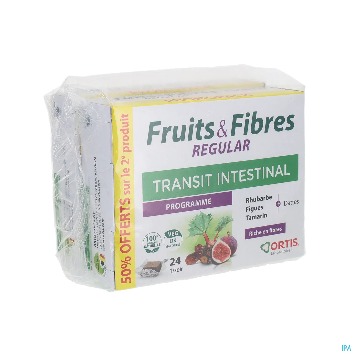 Frutta e fibre regolari 2 x 24 cubetti masticabili