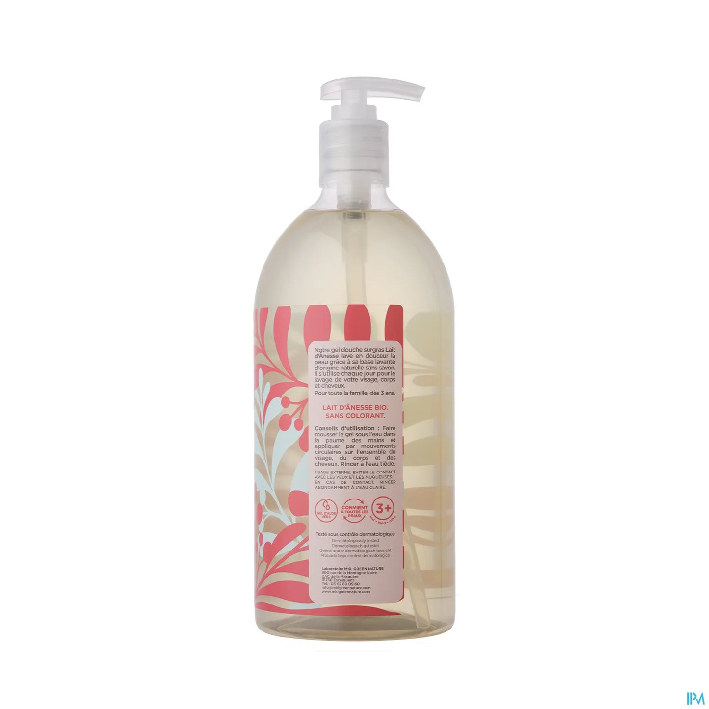 Gel doccia al latte d'asina biologico Green Nature 1L