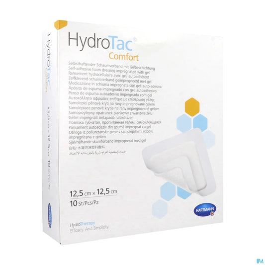 Hydrotac Comfort Pans Hydrocellulaire Adhésif Stérile 12,5x12,5cm B/10