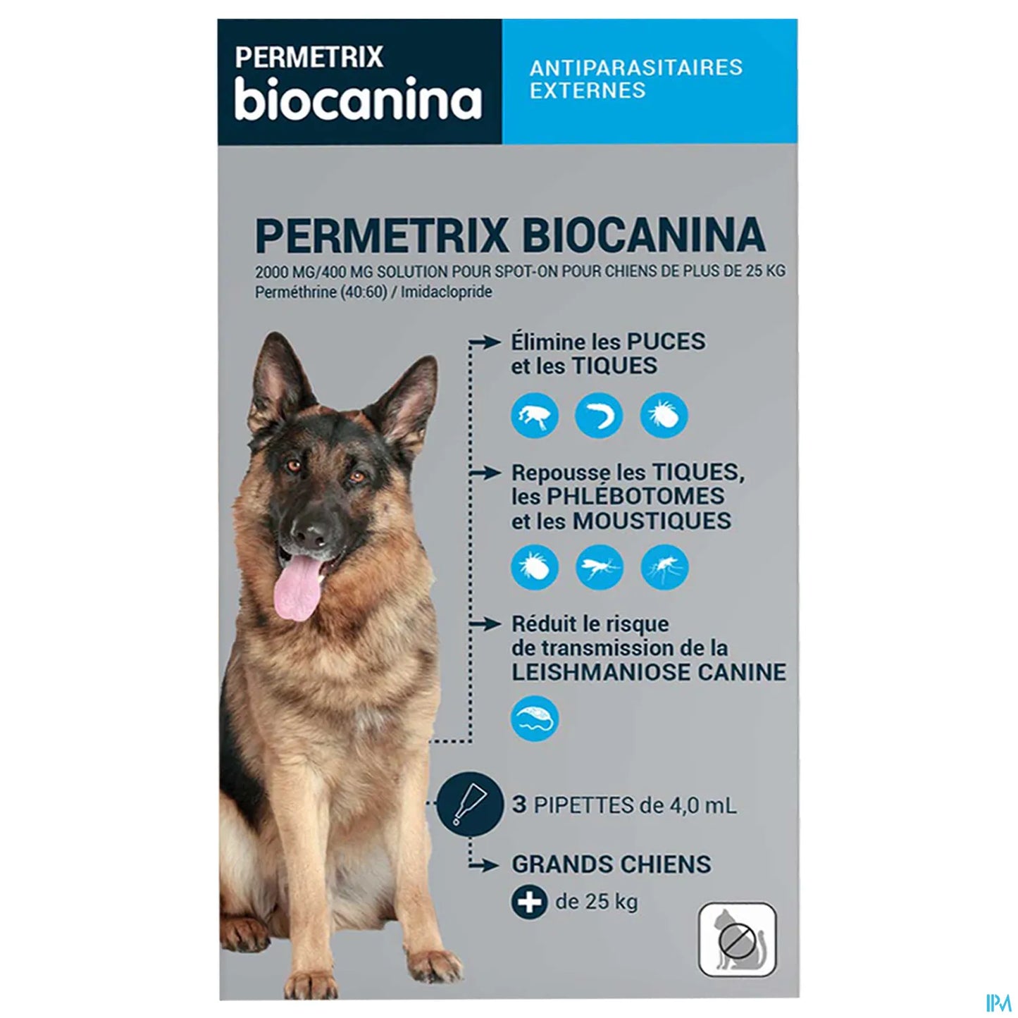 Permetrix Grand Chiens 3 Pipettes de 4ml