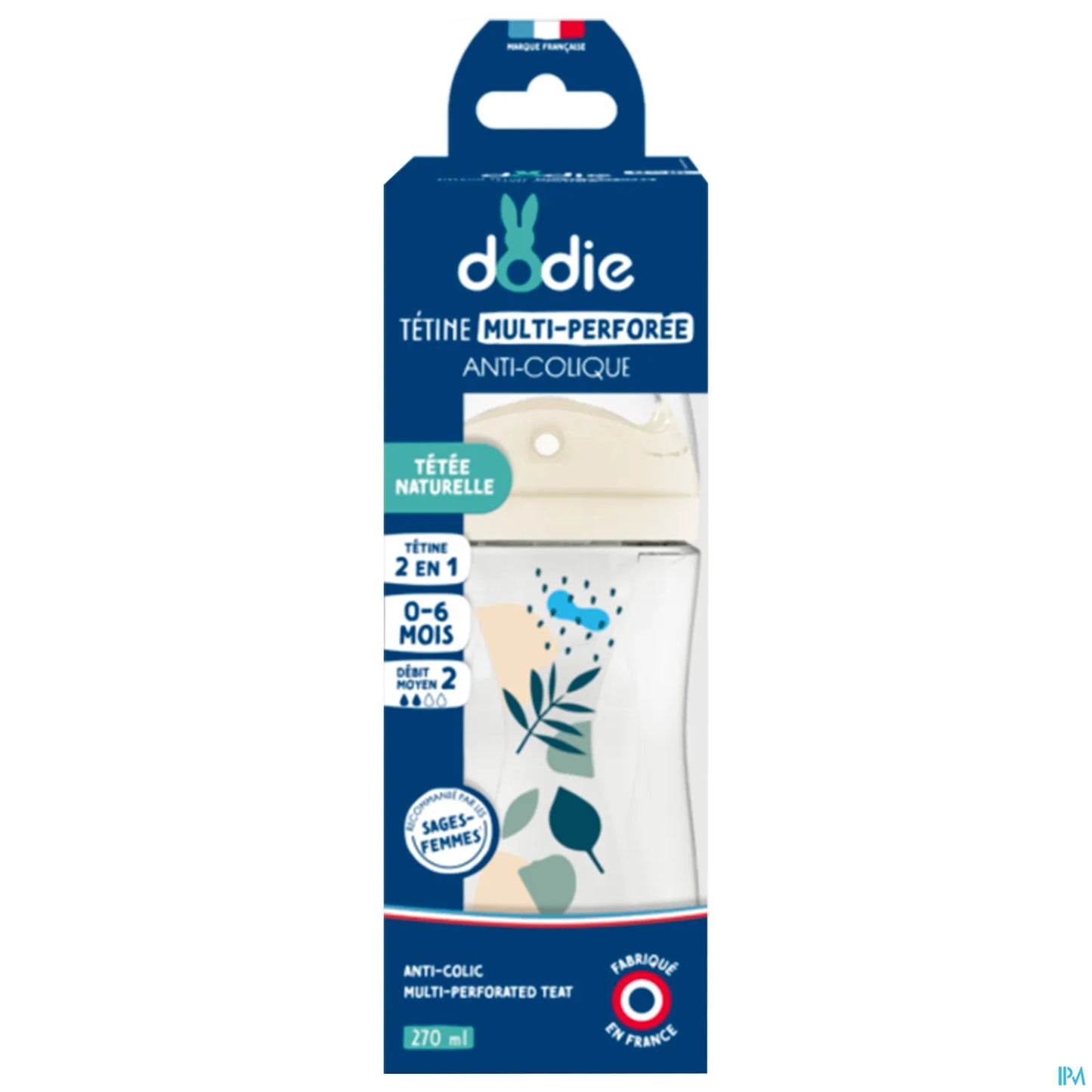 Biberon Anti-Colique Tétine Multi-Perforée 270ml Bleu