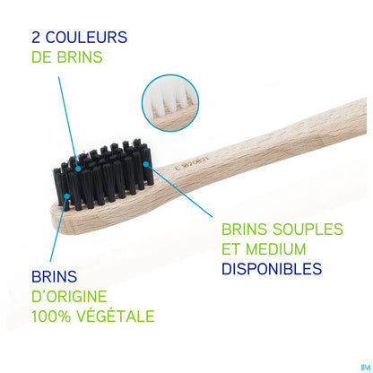 Brosse à Dents en Bois Medium Brins 100% Naturels