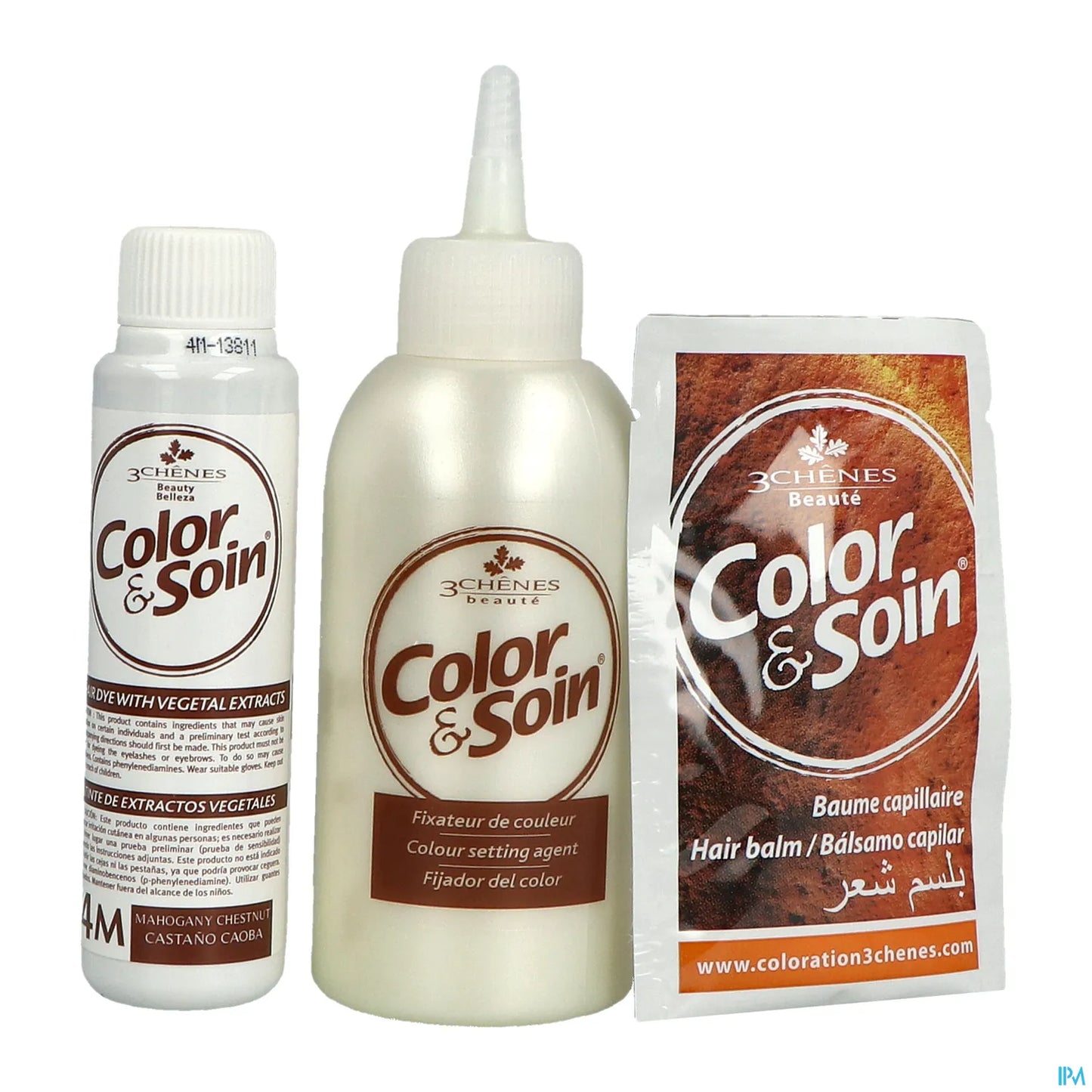 3 Chênes Color & Soin Colorations 4M Châtain Acajou 49.9g