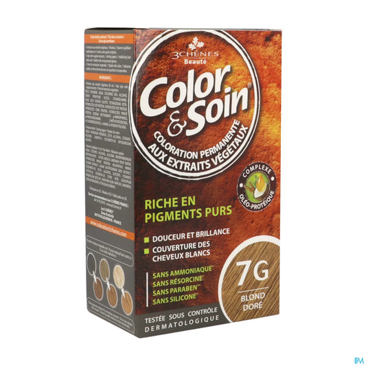 3 Chênes Color & Soin Blond Doré 7G - Coloration Permanente 1 étui