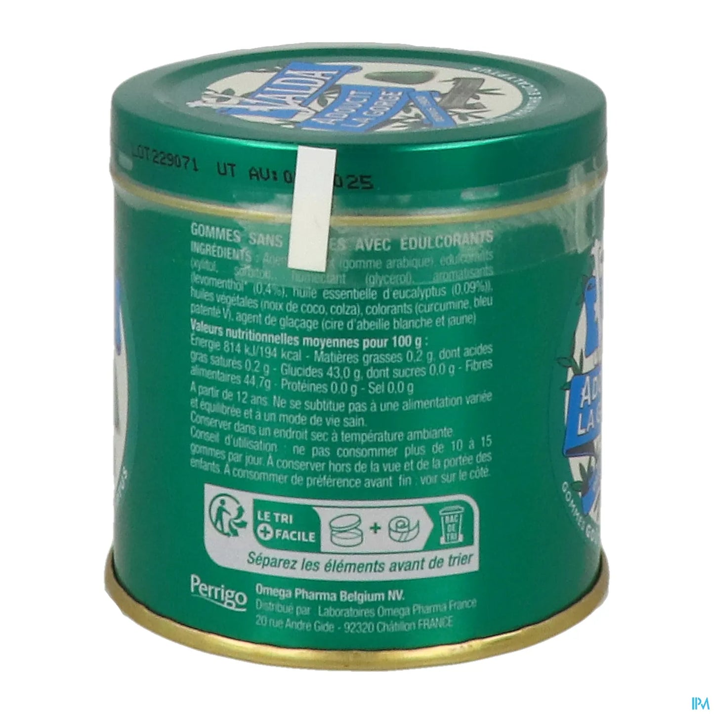 Valda Gommes Sans Sucres Goût Menthe Eucalyptus 140g