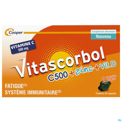 Vitascorbol C500 Zinc Vitamine D 30 Capsules