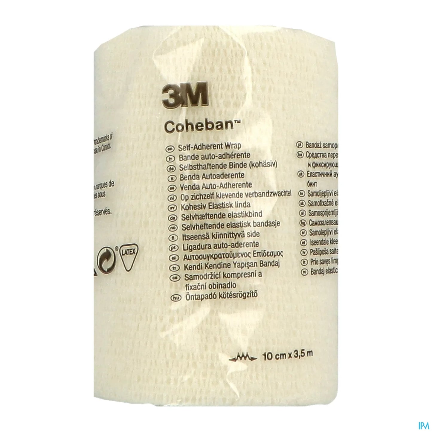 Coheban Bande Cohésive Contention Blanc 10cm X 3.5m