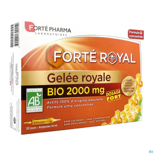 Organic Royal Jelly 2000mg 20 Ampoules