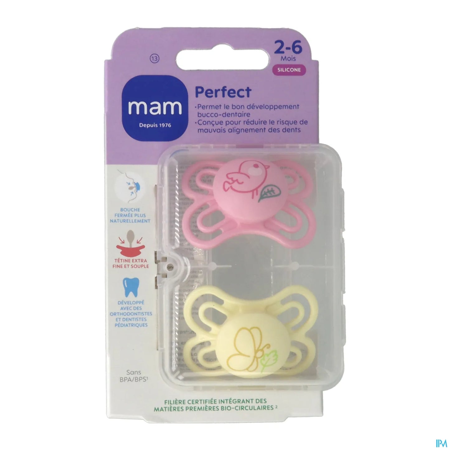 Perfect Sucette Silicone Bébé 2-6 Mois 2 Pièces
