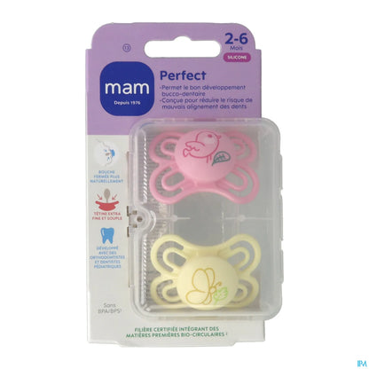 Perfect Sucette Silicone Bébé 2-6 Mois 2 Pièces