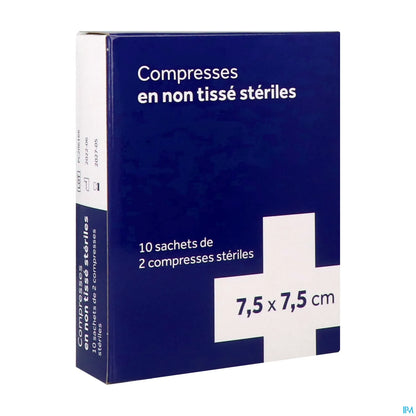 Compresse Stérile Non Tissée 7,5x7,5 cm 10 Sachets de 2