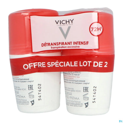 Deodorante roll-on antitraspirante 72 ore sudorazione eccessiva 2x50 ml