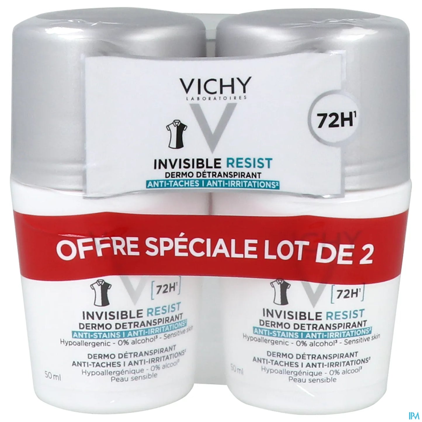Invisible Resist Deodorant 72H Roll-On Lot de 2 x 50 ml