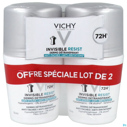 Invisible Resist Deodorant 72H Roll-On Lot de 2 x 50 ml
