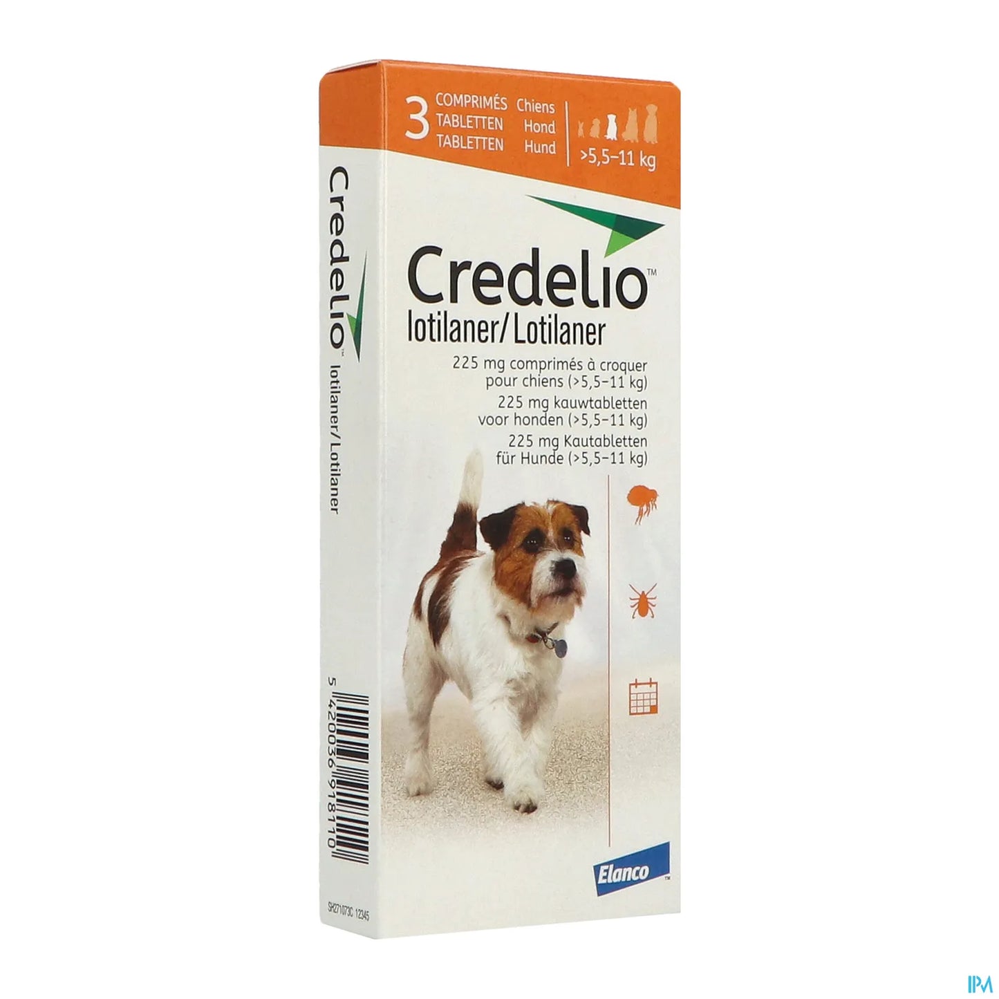 Elanco Credelio 225 mg Chien 5,5 à 11 kg 3 comprimés