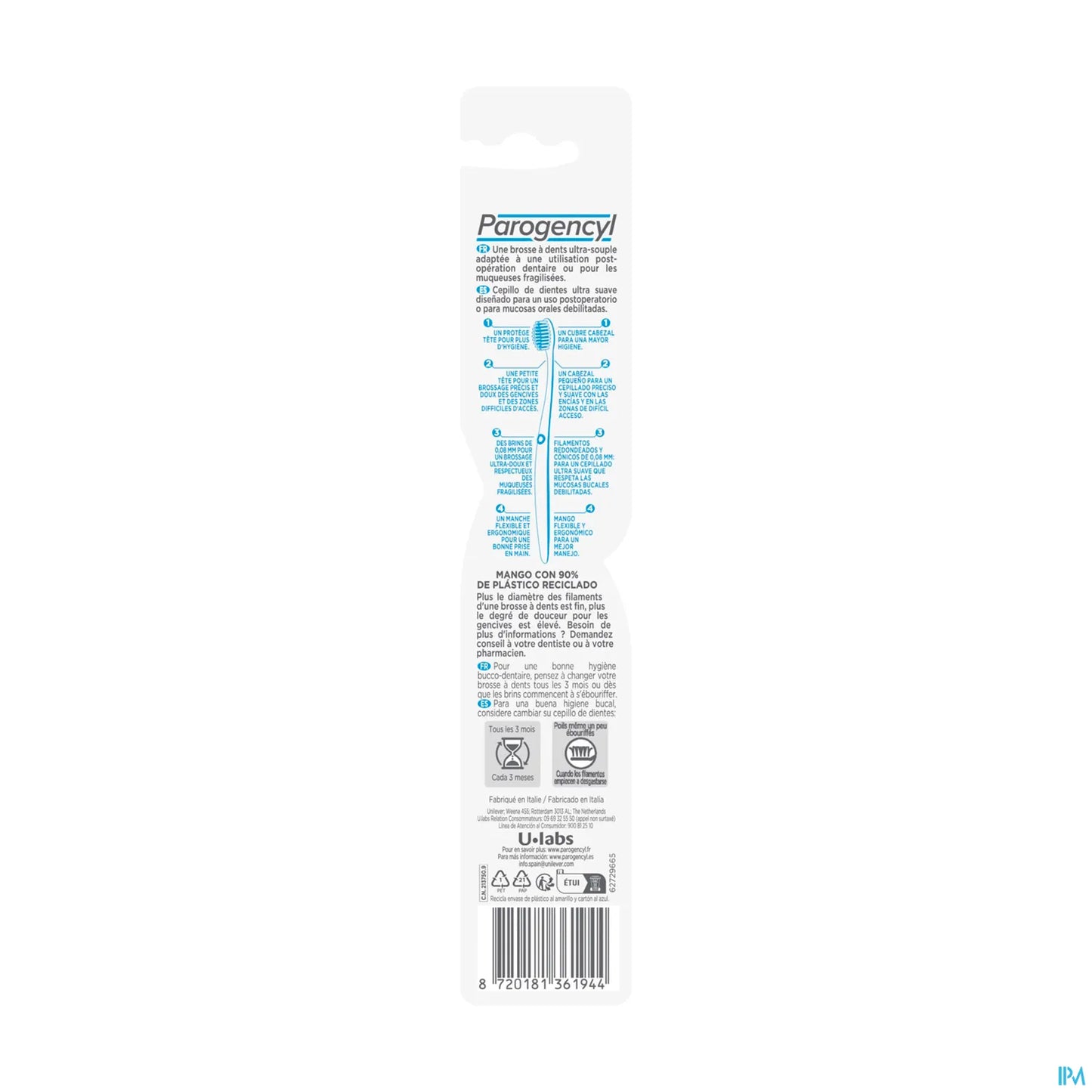 Brosse à Dents Chirurgicale Post-Opératoire 8/100 Ultra-Souple 1pc
