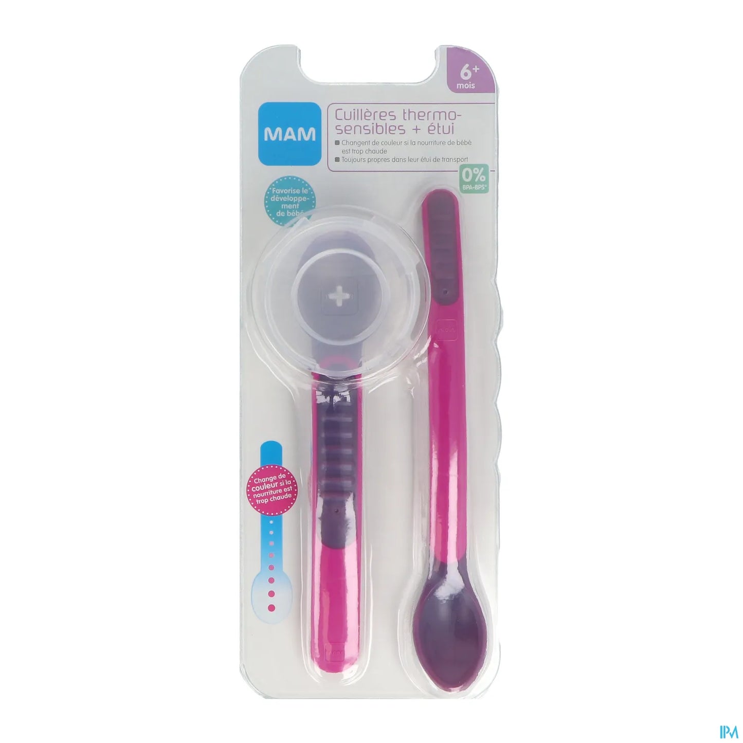 Cuillère Thermo-Sensible Verte et Housse x2