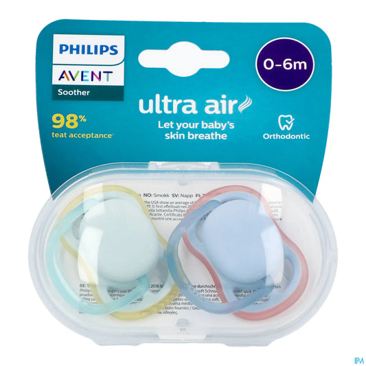 Philips Avent Sucette Ultra Air Symmetric Taille 1 pour 0-6 Mois