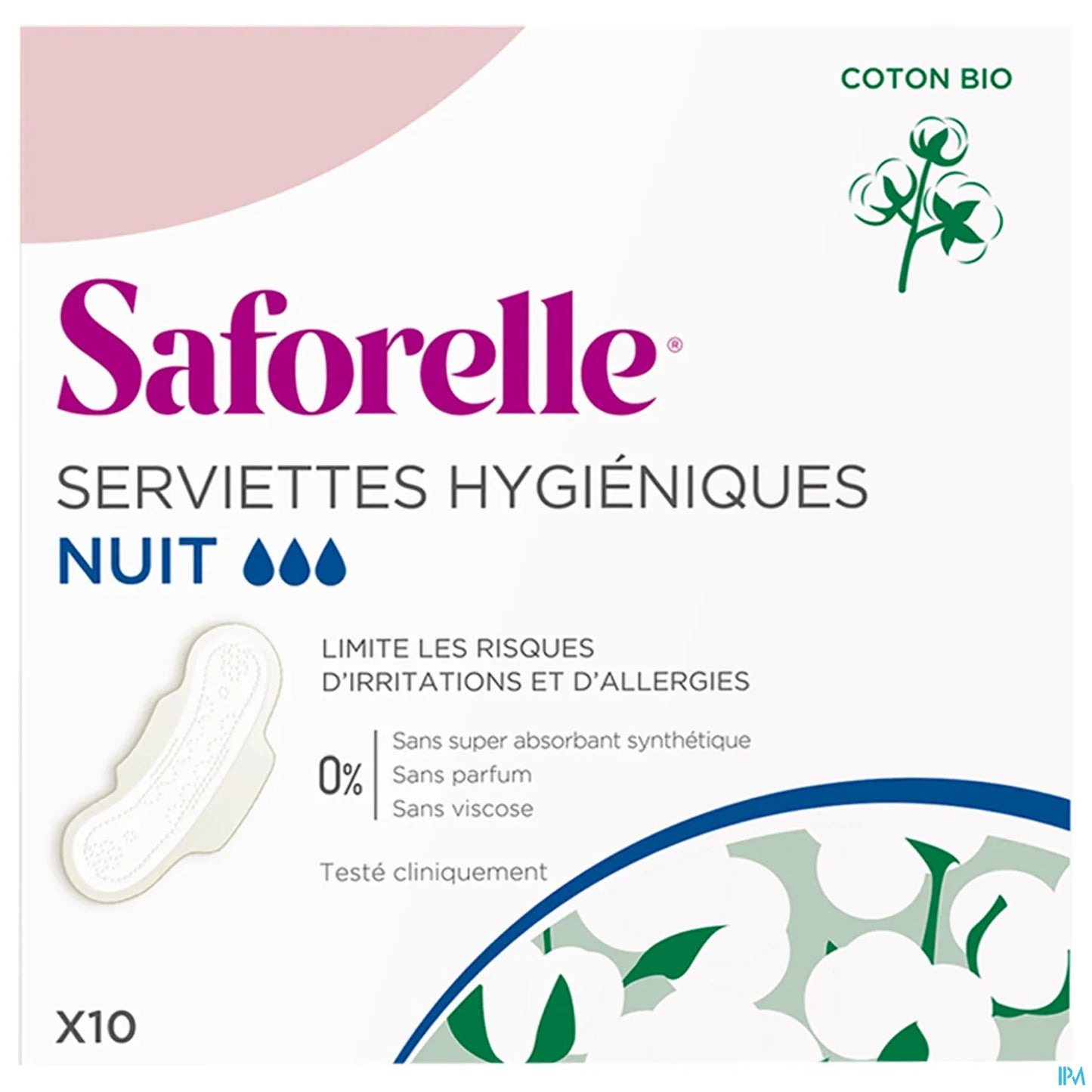 Coton Protect Serviettes Hygiéniques Nuit x10