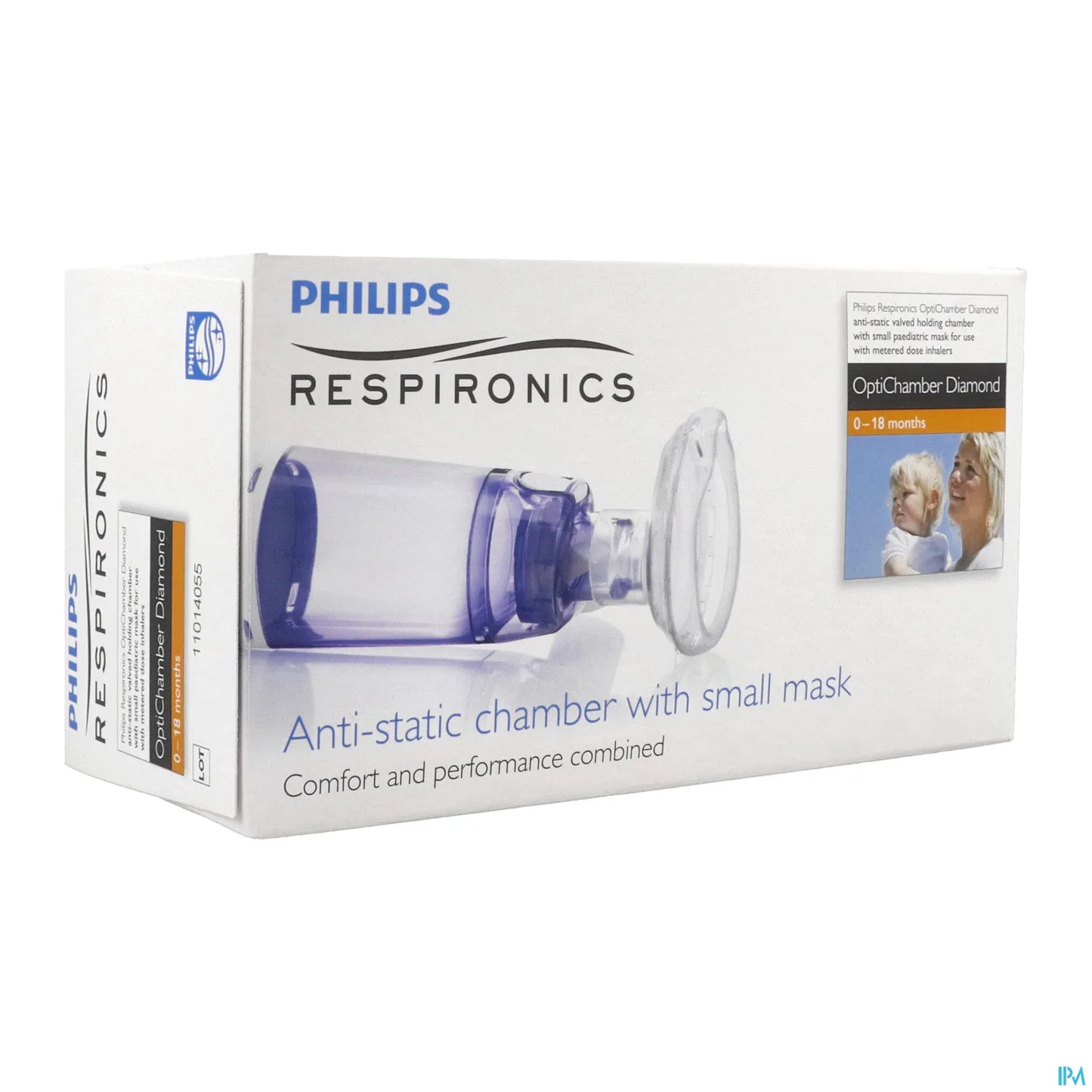 Philips Optichamber Diamond Chambre d'Inhalation avec Masque Small 218 mL