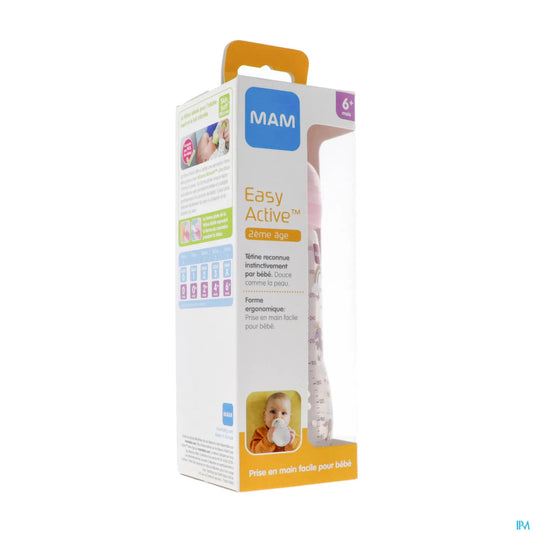 Easy Active 2nd Age Baby Bottle Pink 330ml
