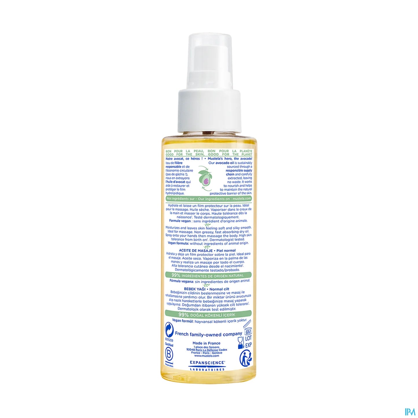 Huile de Massage Peau Normale 100ml