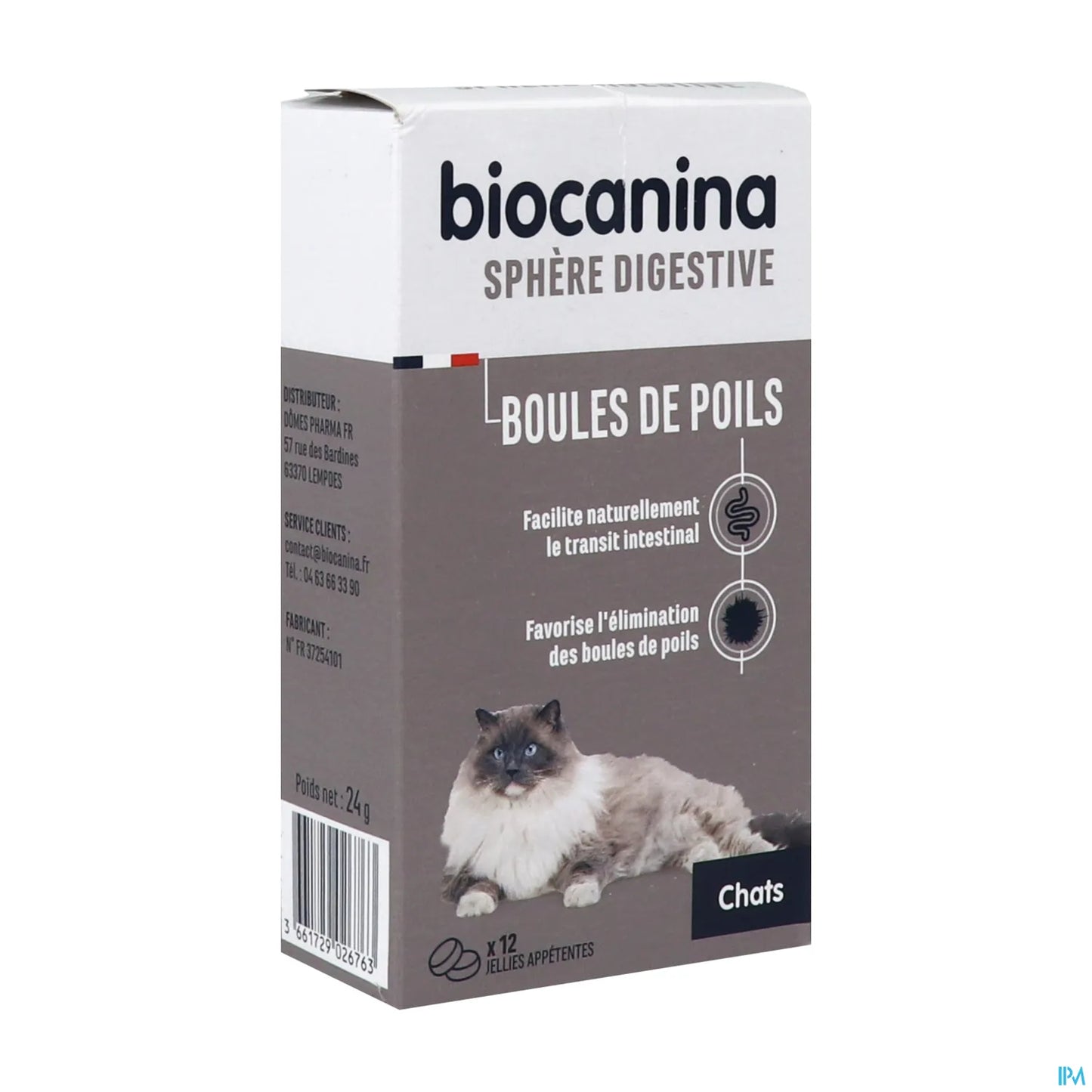 Biocanina Boules de Poils Chat Boîte de 12 Jellies Appétentes
