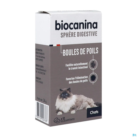 Biocanina Boules de Poils Chat Boîte de 12 Jellies Appétentes
