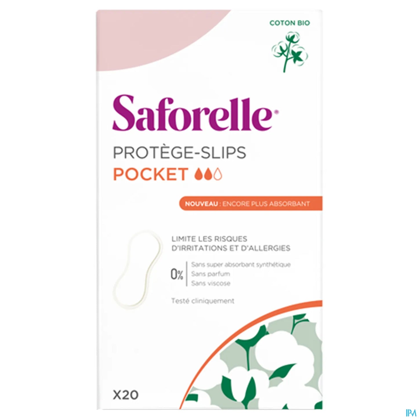 Organic Cotton Pocket Panty Liners Pocket Size 20 Units