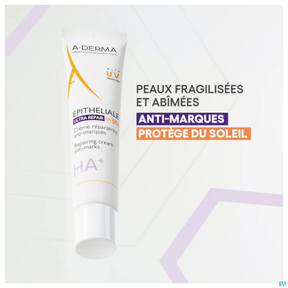 A Derma Epitheliale Ultra Repair Crème Réparatrice Solaire Facteur 50+ 100 mL
