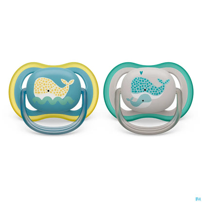Philips Avent Sucettes Ultra Air 18M+ Baleines - Pack de 2