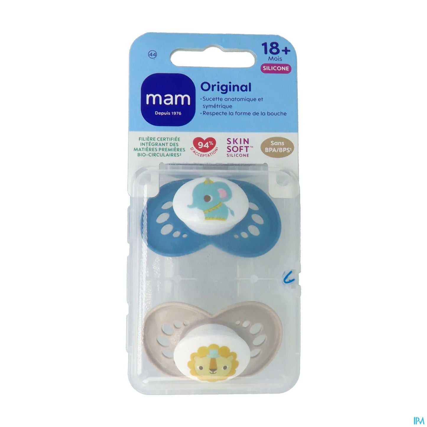 Sucette Silicone Original Animaux +18 Mois Lot de 2
