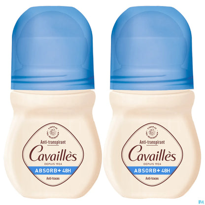 Rogé Cavaillès Absorb+ Deodorante Roll-On Anti-Traccia 48H 2x50ml