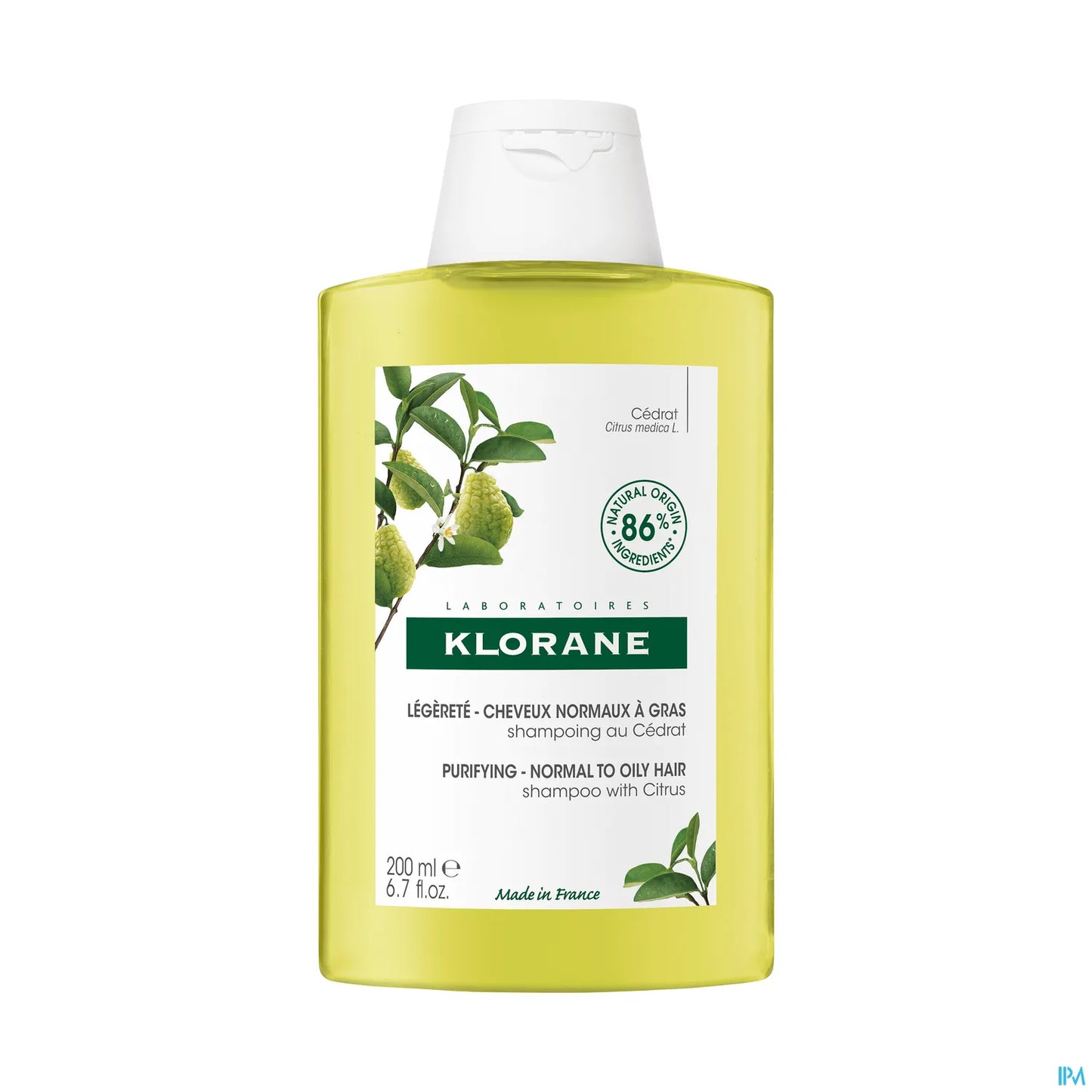 Shampoing Légèreté Assainissant 200ml Cedrat Cheveux Normaux